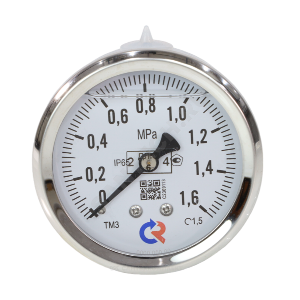 Манометр гидрозаполненный ТМ-320Т.20 осевой Дк63мм 0-1,6 МПа кл.1,5 G1/4" силикон Росма 00000030733