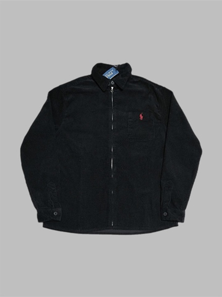 Рубашка на молнии PoloRL вельвет #D48 (черн.)