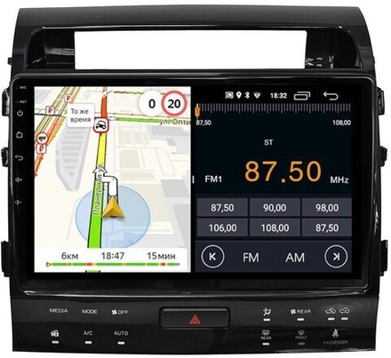 Магнитола для Toyota Land Cruiser 200 2007-2015 (климат на ШГУ) - Parafar PF381-HighFHD на Android 13, 8-ядер, 2Гб+32Гб, CarPlay, 4G SIM-слот