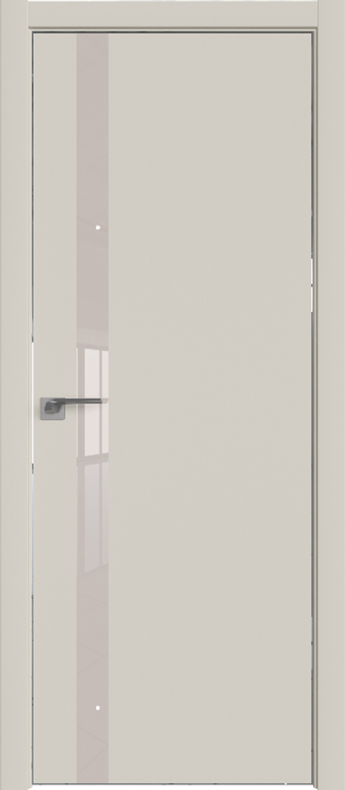 [ТОВАРА НЕТ В НАЛИЧИИ] Дверь межкомнатная Профиль Дорс № 6 E (кромка алюминиевая матовая), цвет магнолия сатинат, полипропилен, стекло перламутровый лак