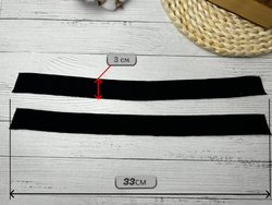 НАБОР Подвязов ДЛЯ ПОЛО детский (воротник 6*33, манжет 3*33) ЧЕРНЫЙ 3шт