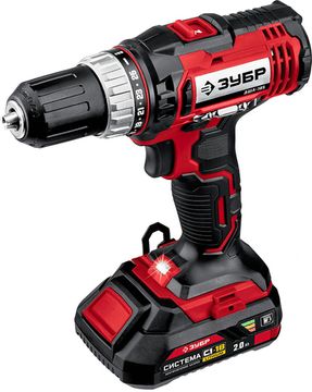 Аккумуляторная дрель-шуруповерт ЗУБР ДШЛ-185-22