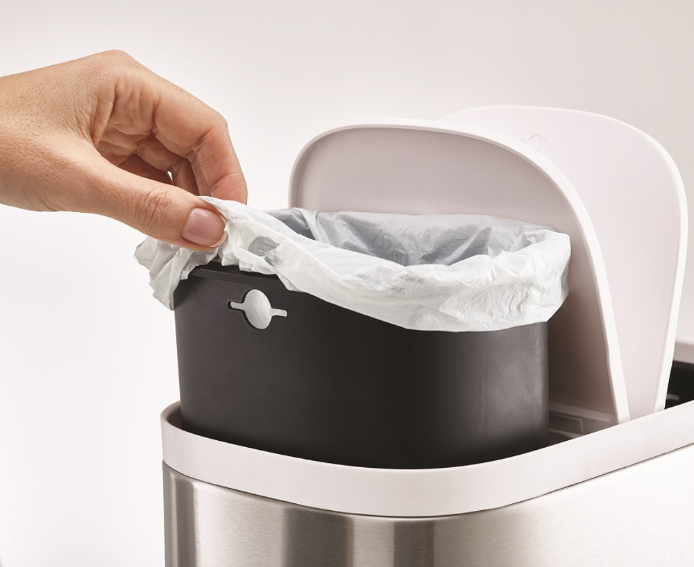 Контейнер мусорный split™, 6 л, нержавеющая сталь