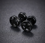 Серьги гвоздики чёрные "Звезда" Steelman 92033
