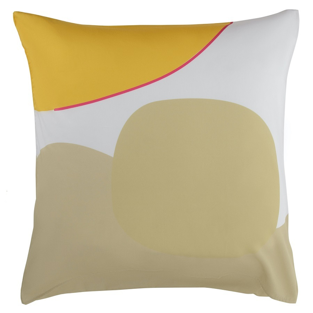 Набор из двух наволочек из сатина  горчичного цвета с авторским принтом из коллекции freak fruit, 70х70 см