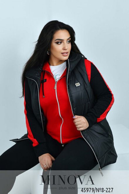 Костюм 8-227-красный-чёрный Minova Фото 2