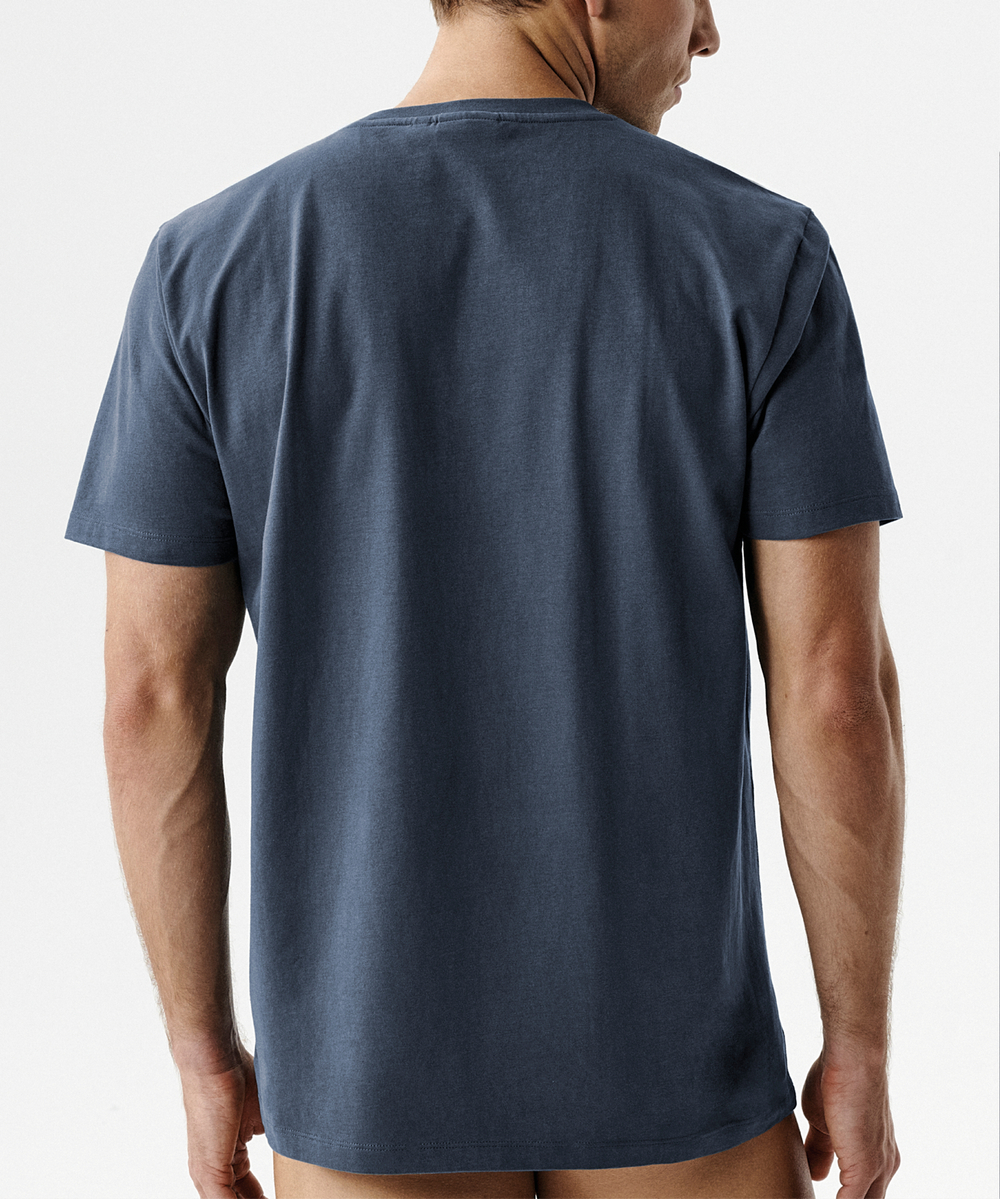 Футболка мужская Atlantic, 1 шт. в уп., хлопок, cине-зелёная, NMT-033