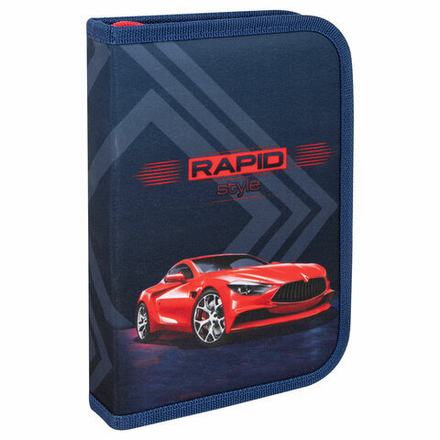 Пенал BRAUBERG, 1 отделение, полиэстер, 21х14 см, "Rapid style"