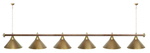 Лампа STARTBILLIARDS 6 пл. (плафоны зеленые,штанга золотая,фурнитура золото)