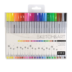 Набор скетч линеров 0,4мм, 24 цв. "Sketch&art" в пвх кармане (Bruno Visconti)