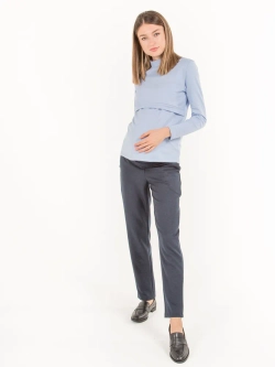 Брюки для беременных из костюмной фланели синий 3140