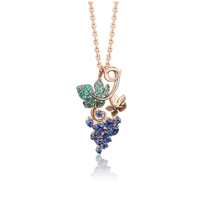 Подвеска «Виноград» из красного золота с фианитами