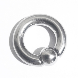 Кольцо сегментное (утяжелитель 1 шт.) для пирсинга, диаметр 12 мм, толщина 5 мм, шарик 8 мм. Медицинская сталь.