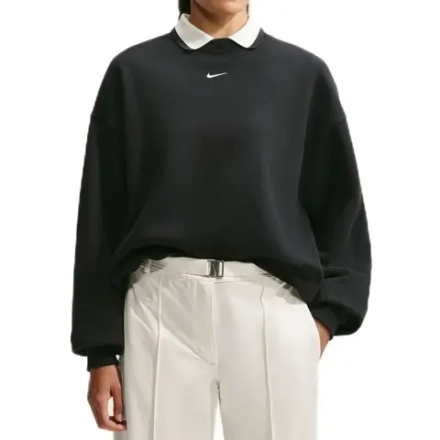 Женская теннисная куртка Nike Studio Fleece Medium Weight Oversized Crew - black/white