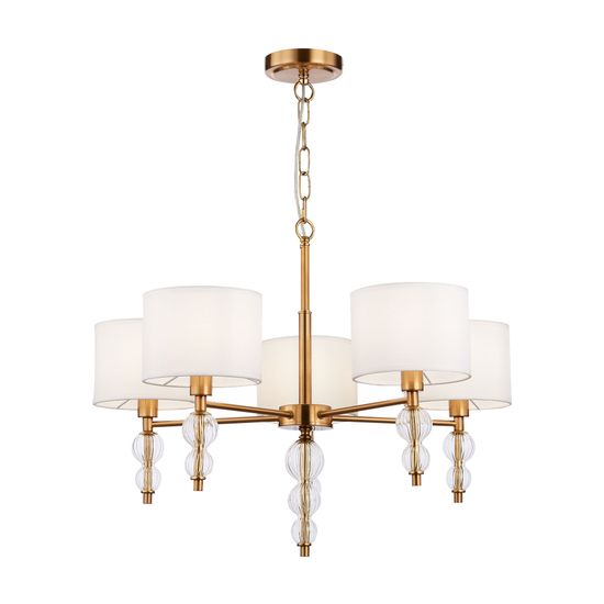 SLE105713-05 Светильник подвесной Латунь, Прозрачный/Белый E14 5*40W RAMER