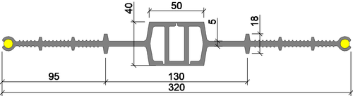 Гидроизоляционная шпонка ДВИ-320/50 ПВХ-П
