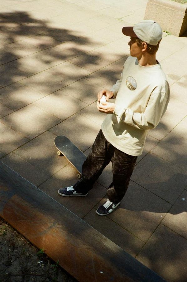 Брюки Canvas tube tie dye черные - фото 2