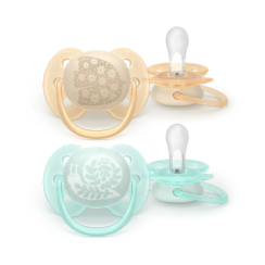Əmzik\ Ultrasoft soother, 0-6m, deco neutral, 2-pack