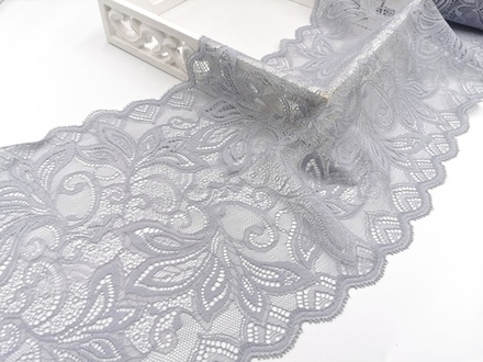 Эластичное кружево, светло-серый с голубым отливом, 23 см см, (Арт: EK-2797), м
