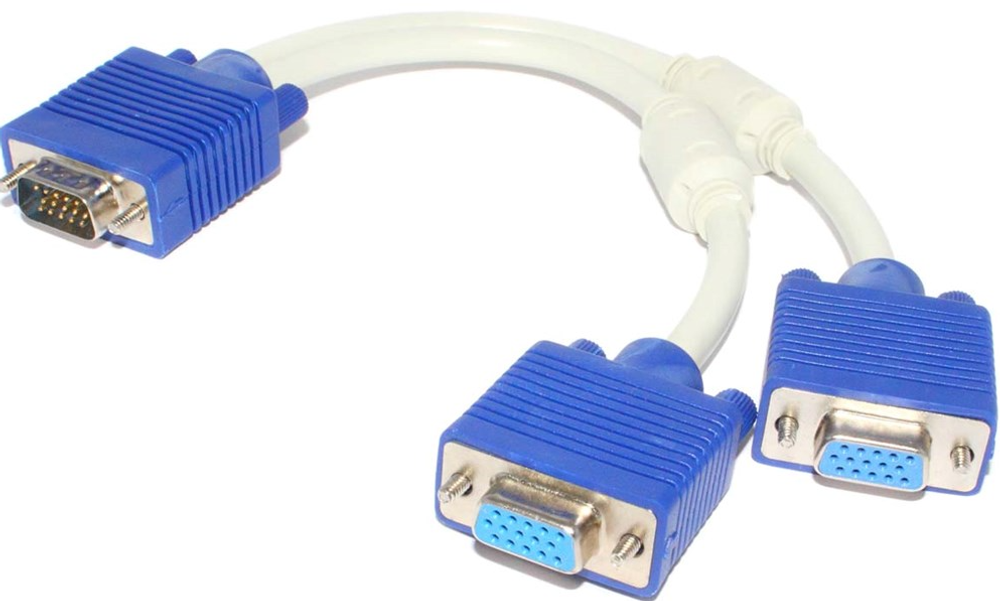 Сплиттер VGA (15р М) - 2VGA (15р F) на 2 монитора, 25 см