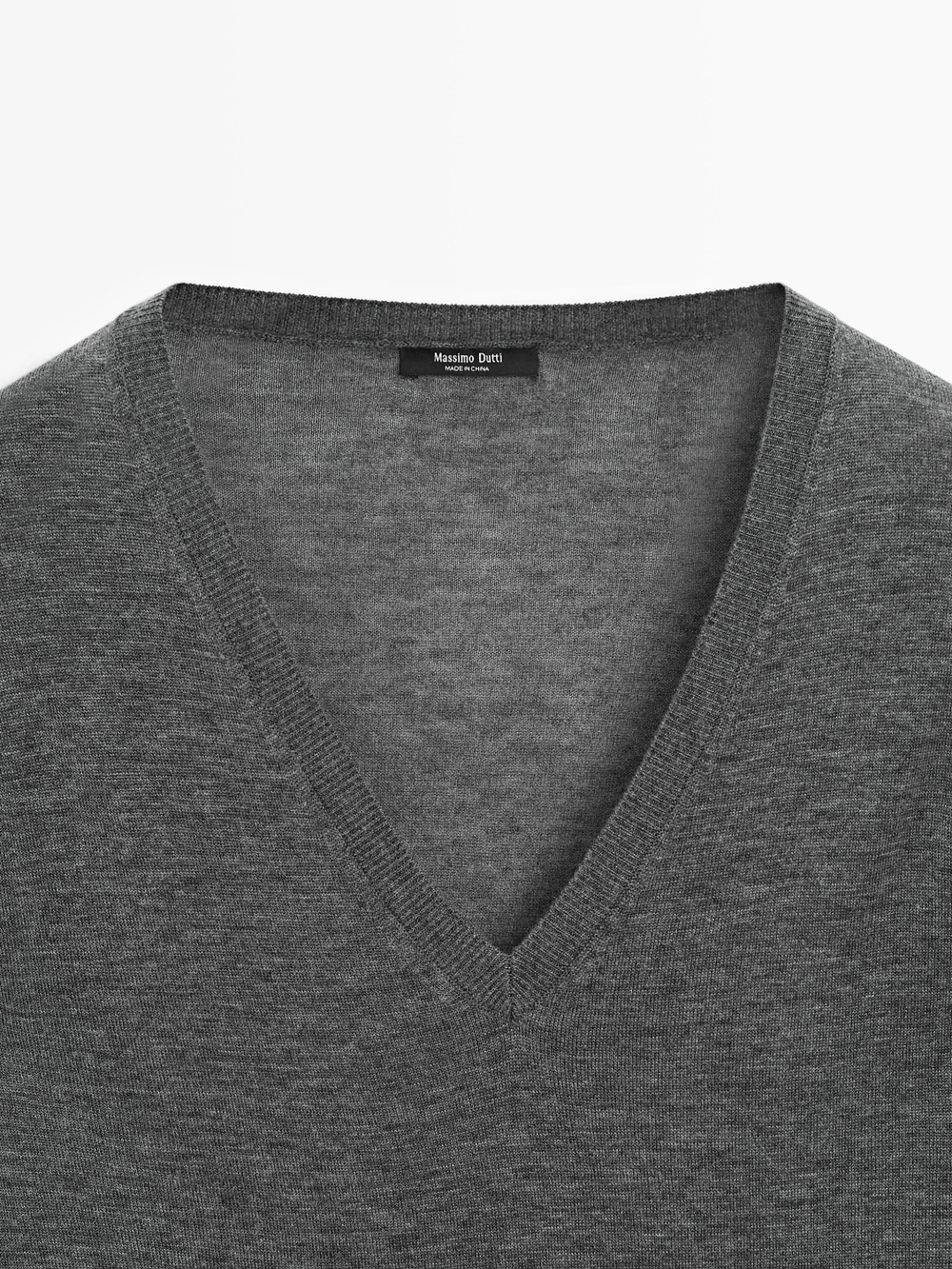 Massimo Dutti Вязаный свитер из смеси шелка и шерсти, серый