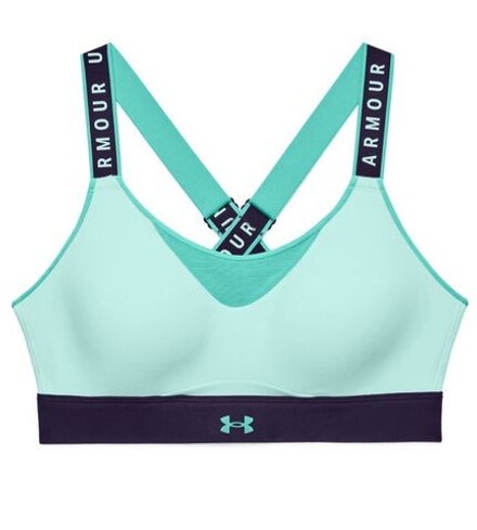 Теннисный бюстгальтер Under Armour Women's Infinity High Blocked Sports Bra - sea mist/purple switch