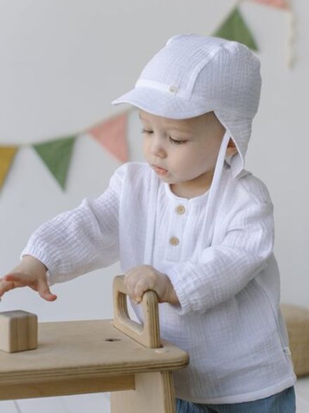 Панама муслиновая с козырьком "Сахар" 0+