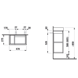 Мебель для ванной с раковиной  Laufen Pro S 47x27см. 4.8300.2.095.463.1