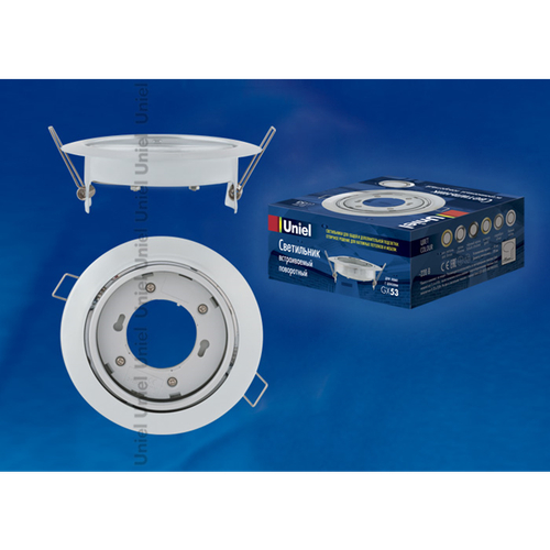 GX53/H5-M WHITE 1 PROM Светильник ультратонкий поворотный встраиваемый. Цвет корпуса белый .Картонная упаковка.