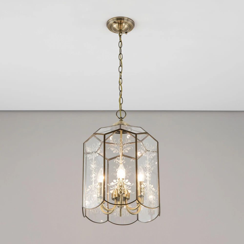 Citilux Витра-2 CL442260 Люстра подвесная витражная Бронза