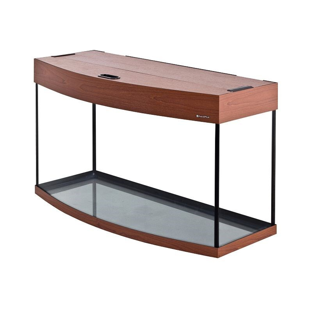 Аквариум LUX Ф115 / 110л фигурный Итальянский орех LED (80*35*49)+Крышка, светильник LEDDY TUBE Retr