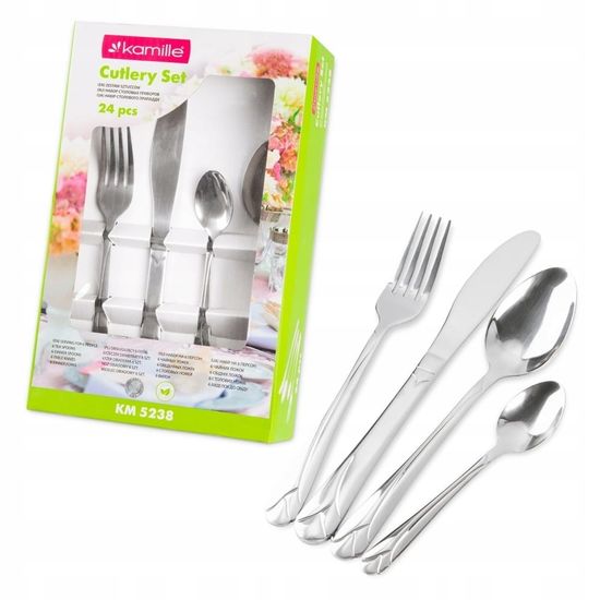 Набор столовых приборов 24 предмета Kamille KM-5238R из нержавеющей стали