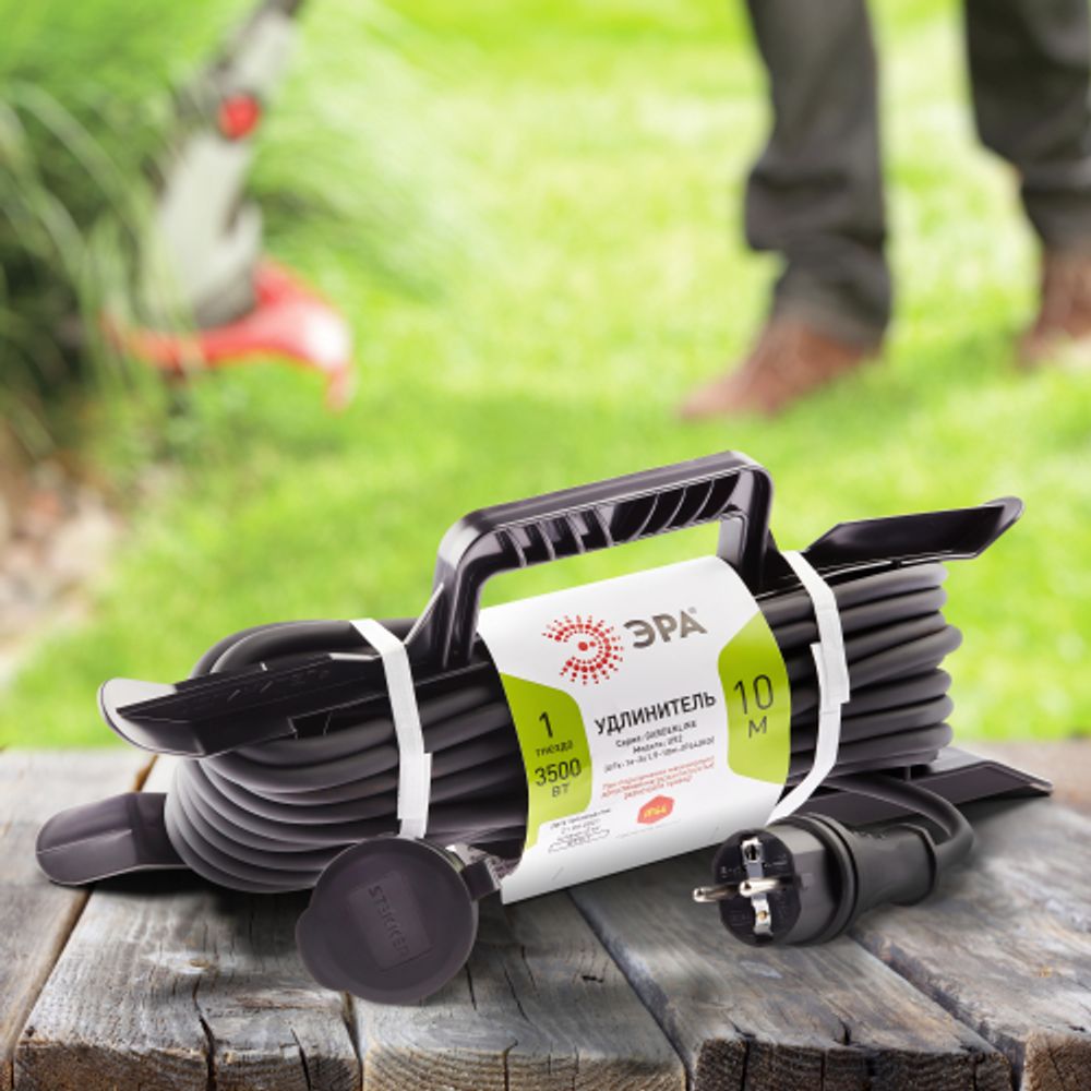 Удлинитель силовой ЭРА UFx-1e-3x1,5-10m-IP44(KG) на рамке с заземлением 1 розетка 10 м КГ 3х1,5мм2