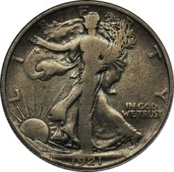 50 центов Walking Liberty 1921