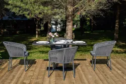 "Каффе Дабл" обеденная группа на 4 персоны, цвет "серый гранит"