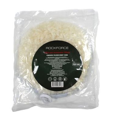 Губка для полировки из овечьей шерсти с фиксацией шнурком 150мм RockForce##Rock FORCE RF-PSP150L