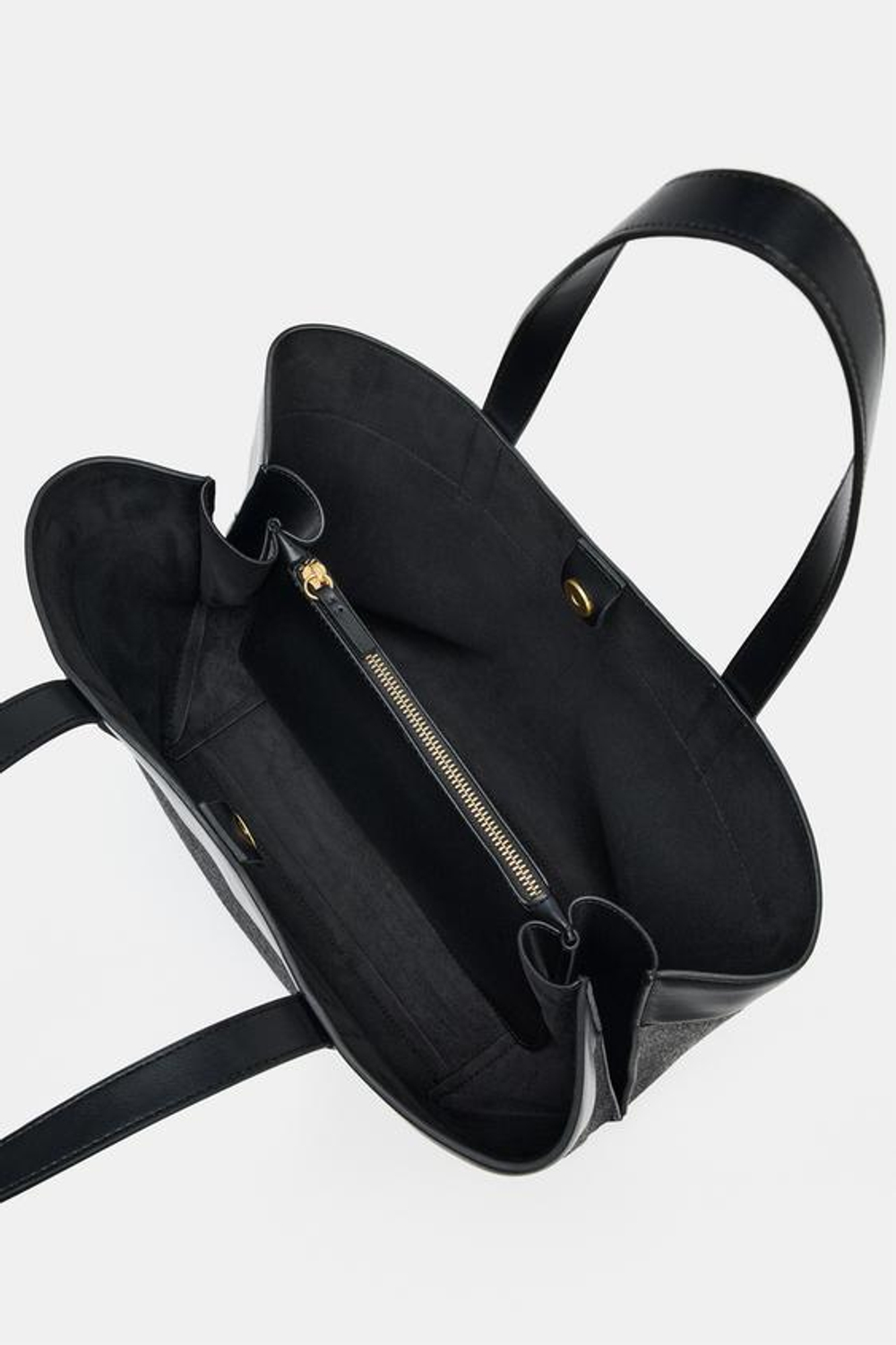 ZARA БОЛЬШАЯ СУМКА-ШОПЕР, СЕРЫЙ