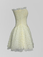 Платье YIYISTORY 3882 короткое с пышной юбкой, розой на шею и шортиками в комплекте