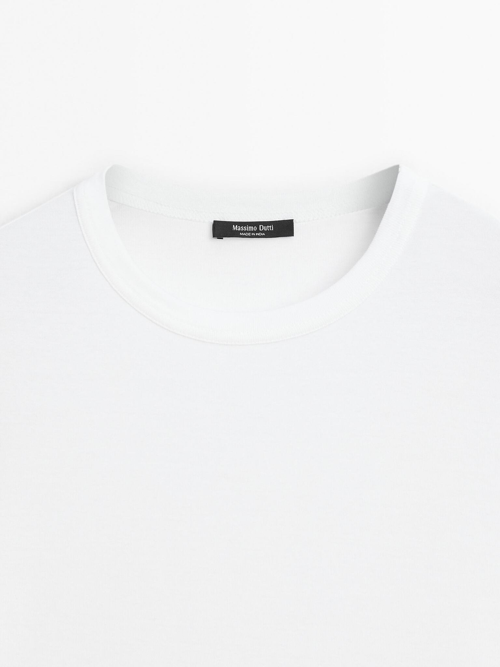 Massimo Dutti Футболка с коротким рукавом из 100% хлопка, натуральный/кремовый