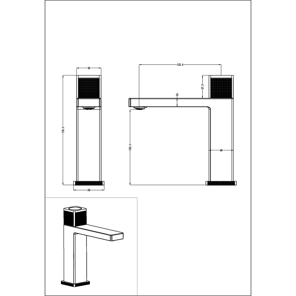 Смеситель автоматический для раковины Boheme Quad 159-NB Nickel Brush