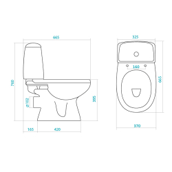 Унитаз напольный Santek Цезарь 1.WH30.1.745 схема