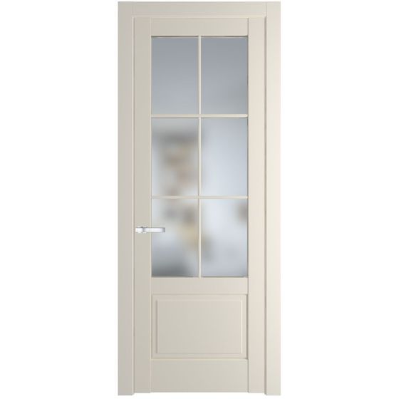 Межкомнатная дверь эмаль Profil Doors 3.2.2 (р.6) PD кремовая магнолия стекло матовое