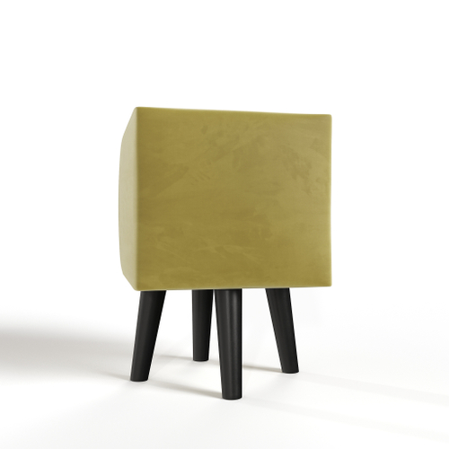 Пуф квадратный на высоких ножках Фантазёр Z-7 (Жёлтый) в офис, дом, салон красоты, прихожая, гостиная, на кухню, в кафе, в зону ожидания, в коридор, к туалетному столику. Банкетка, подставка.