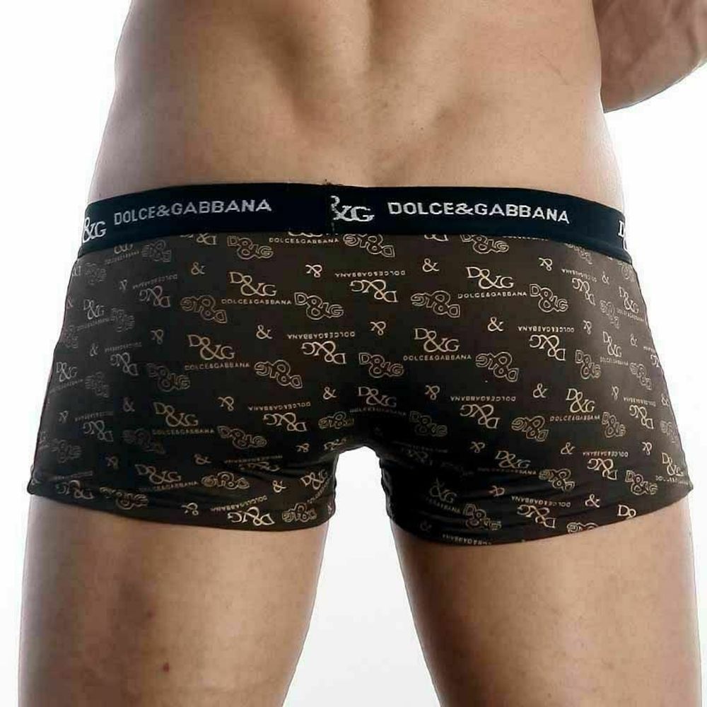 Мужские трусы боксеры коричневые D&amp;G Brown Boxer