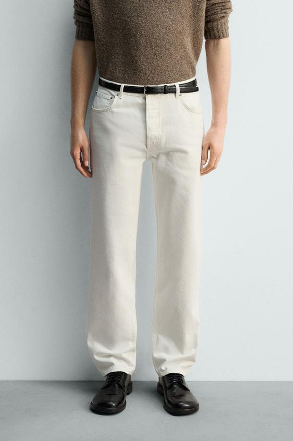 ZARA ДЖИНСЫ STRAIGHT FIT, БЕЛЫЙ