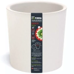 Горшок для цветов пластиковый 12л d-26,6см «Genius» c дренажной вставкой молочный