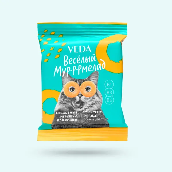 Лакомство Весёлый Мур-р-рмелад для кошек со вкусом курицы