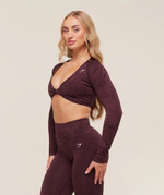 Топ GYMSHARK Adapt Animal Long Sleeve Crop Top Cherry