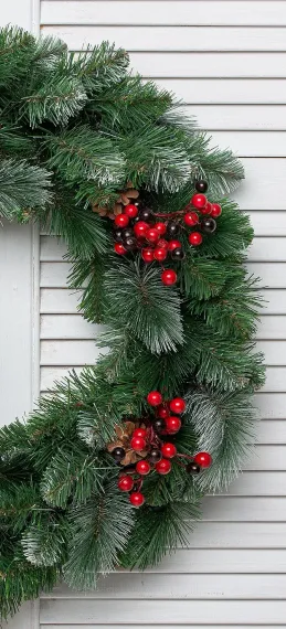 Рождественский венок Очарование с декором 60 см., Леска+ПВХ, ЕлкиТорг (52070)