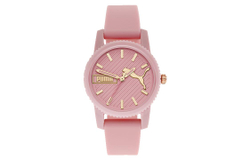 PUMA Ultrafresh Series Wrist Watch Quartz Movement Silicone Strap 34mm Pink Watch Dial Women"s Watch